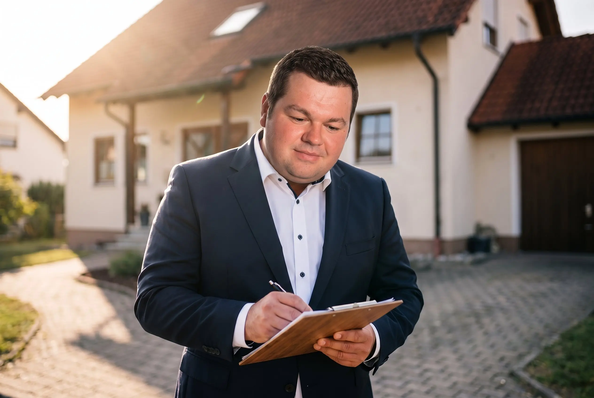 Bausachverständiger und Energieberater Marcel Binder bei der Arbeit